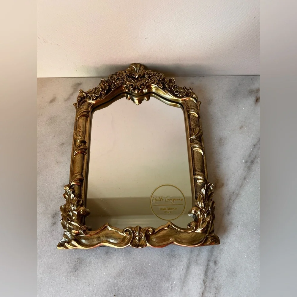 Elegant Gold table top vanity Mirror . New